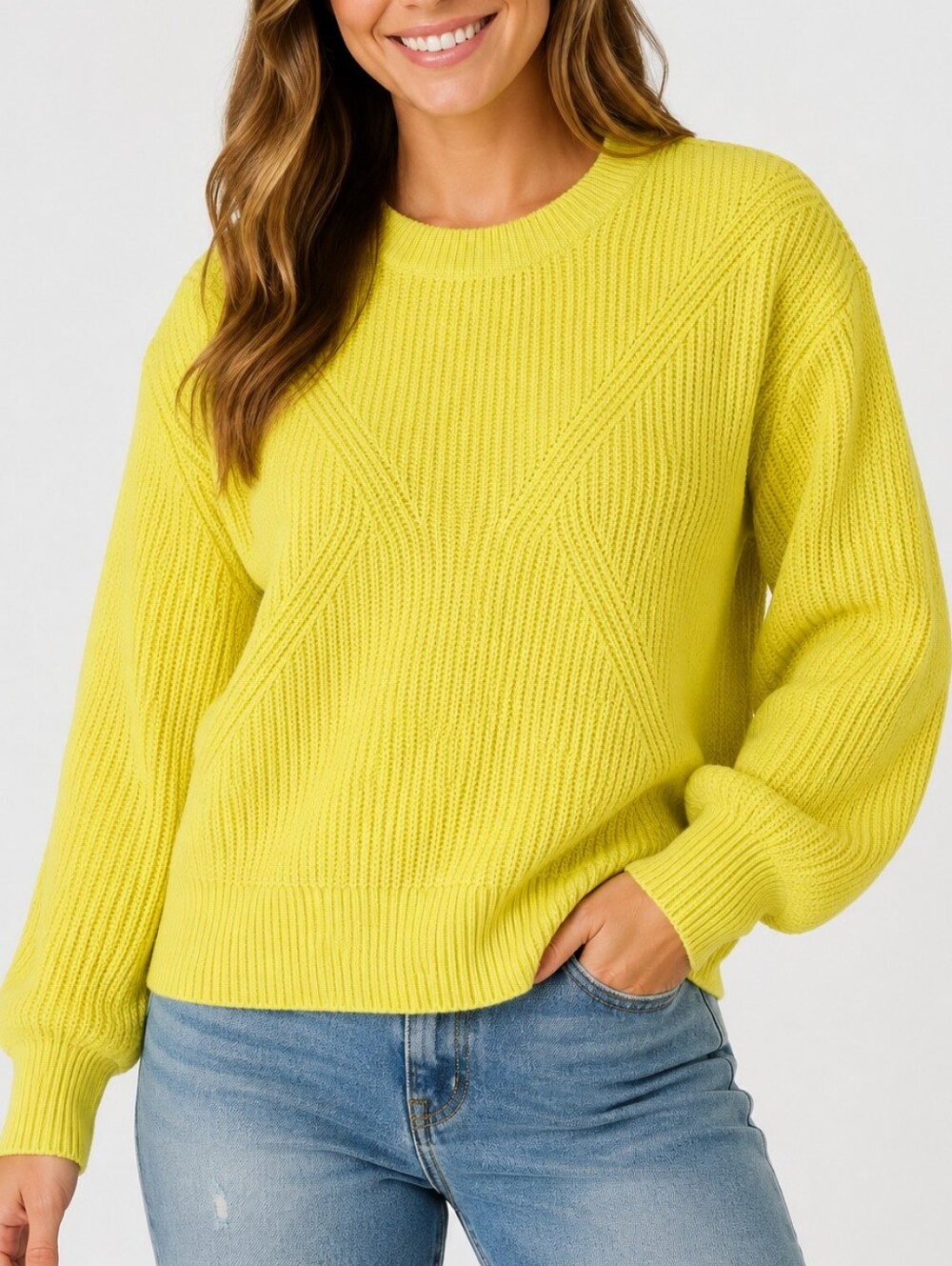 Sonoma Sweater Pullover Yellow Chunky Knit Size XXL Crew Neck Long Sleeve Ribbed